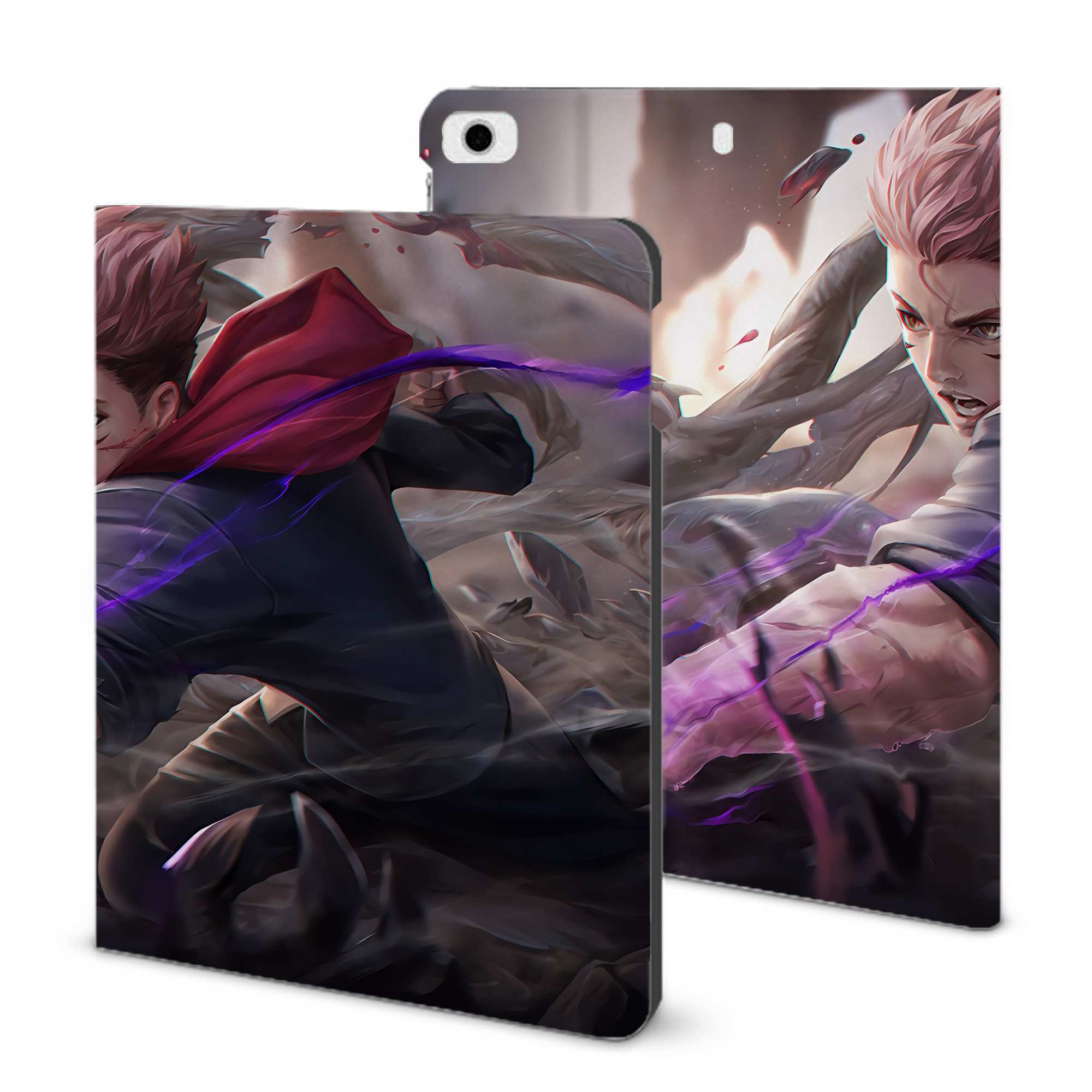 （画像用） 呪術廻戦 Jujutsu Kaisen IPad ケース ブック型 PUレザー TPU 耐衝撃 軽量 薄型 ペン収納なし 全面保護 IPad 各モデル対応